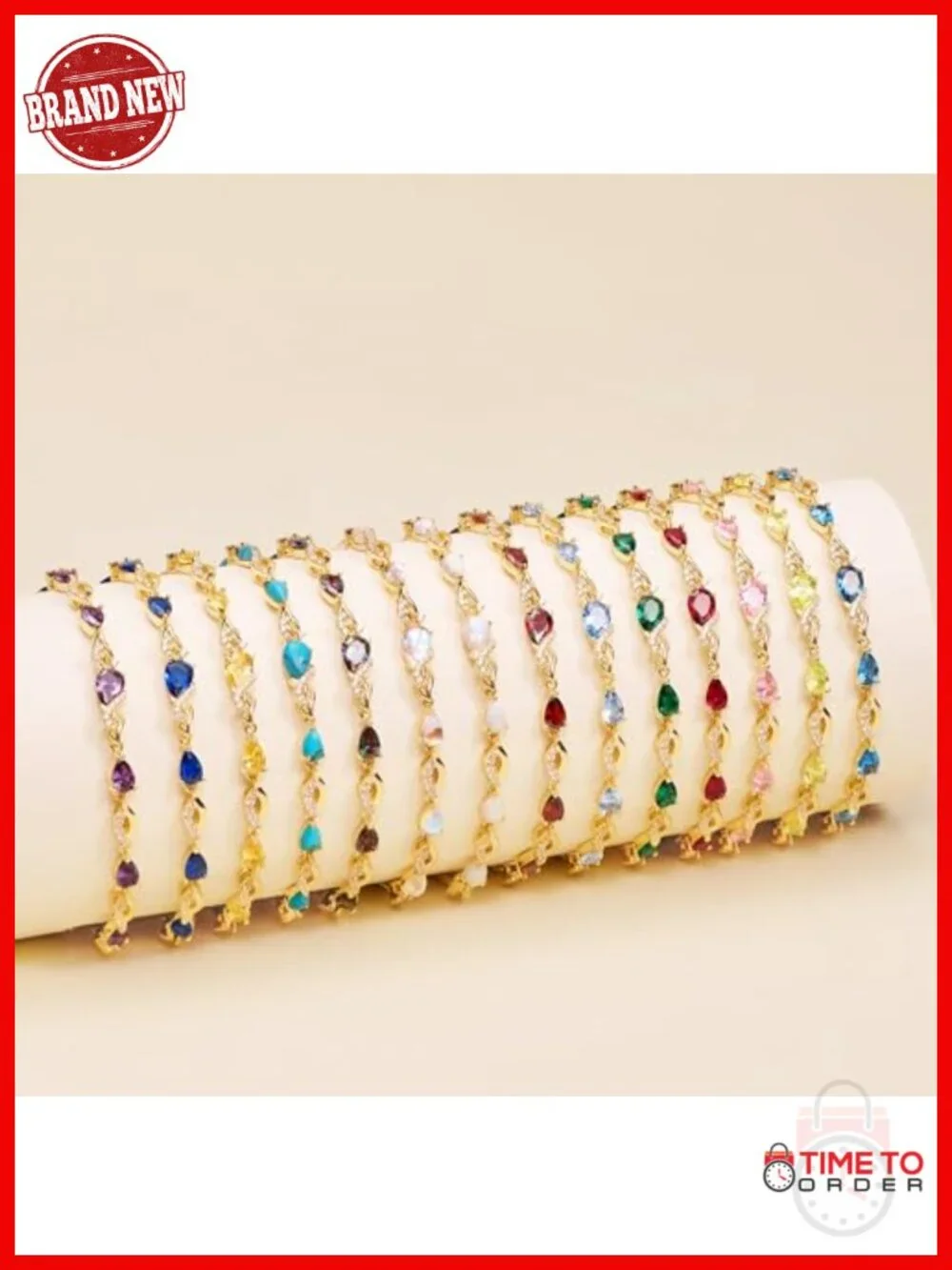 14K Gold Plated Sterling Silver Adjustable Slider Tennis Bracelet Ruby Gemstone